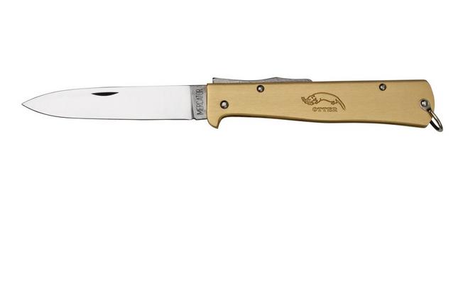 Otter Mercator Brass Folding Knife - Satin Plain CS - Grindworx