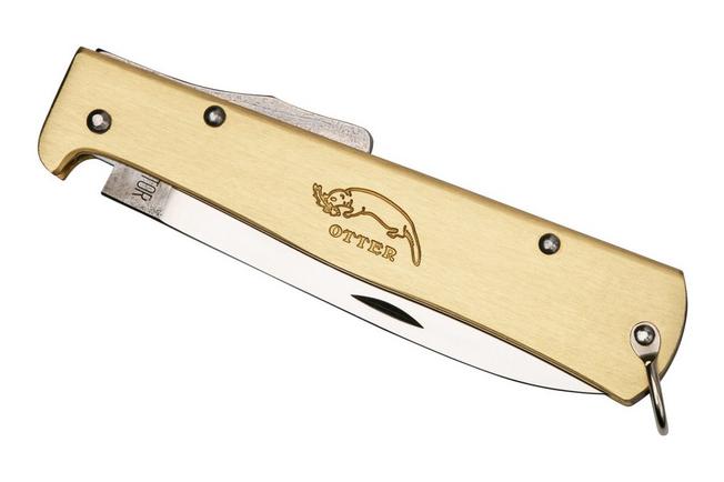 Otter-Messer Mercator Brass Handle Lockback Folding Knife