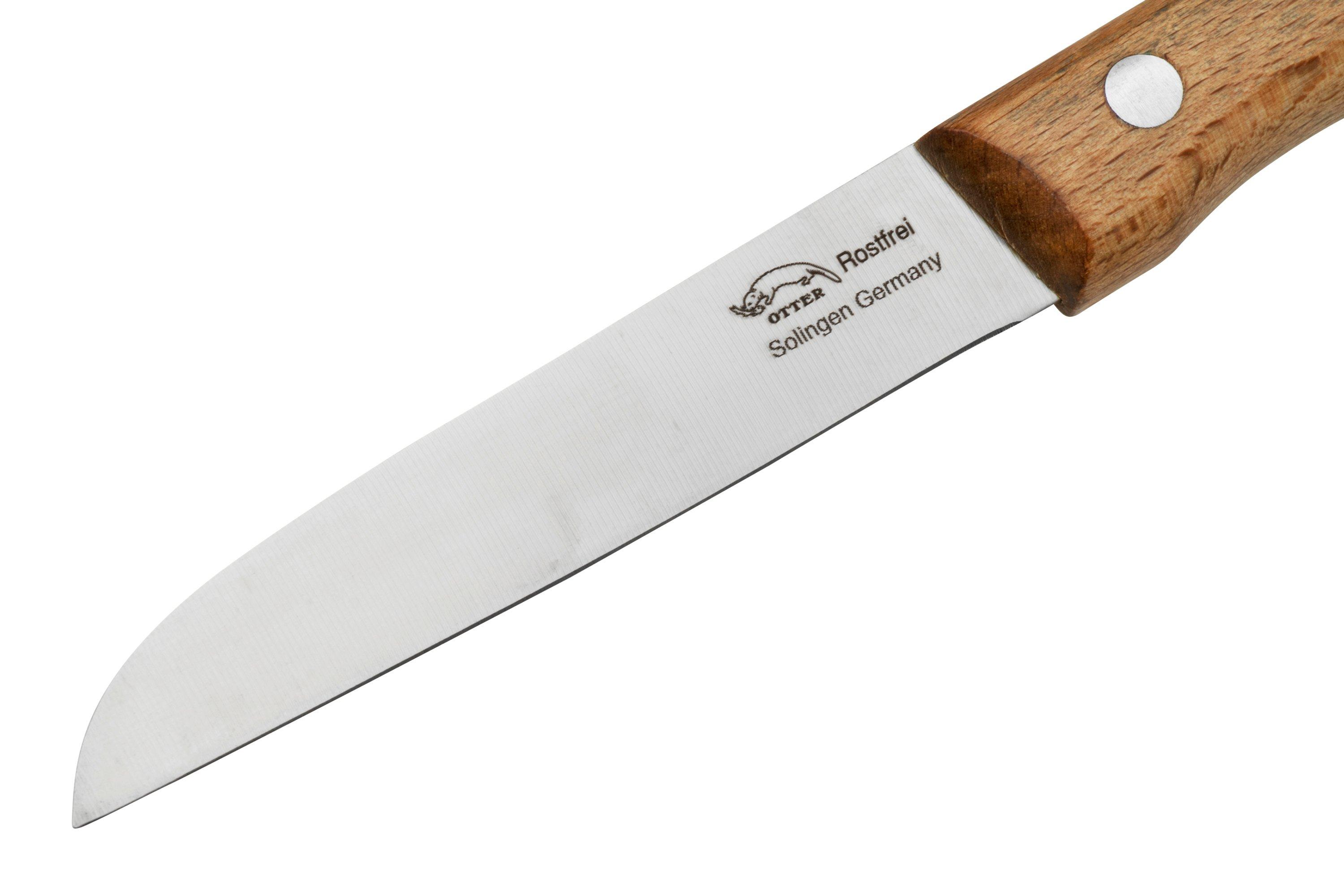 Otter Paring Knife 1021 OL Straight Stainless Olive, couteau à éplucher