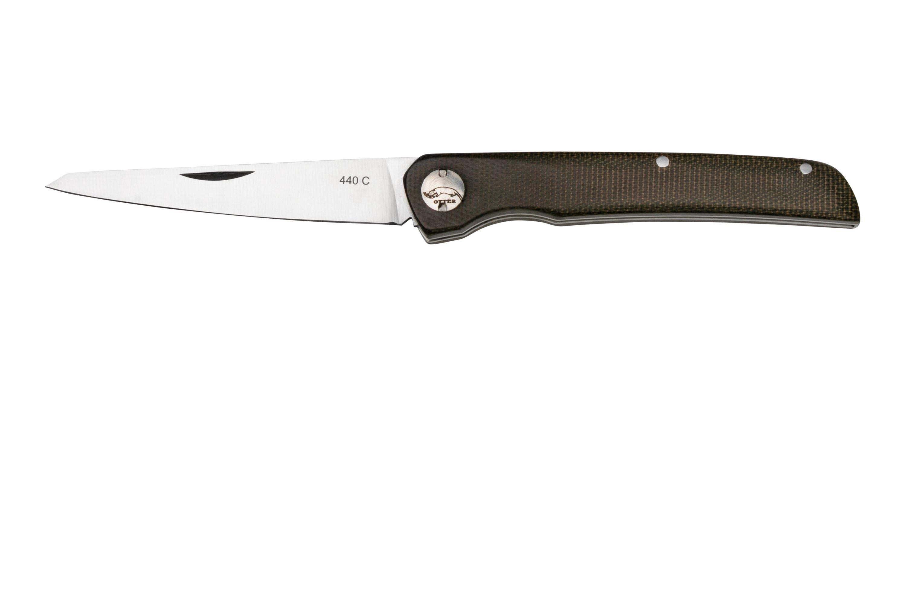 OTTER-Messer Folder Pocket Knife Slip Joint Green Wood Bohler N690