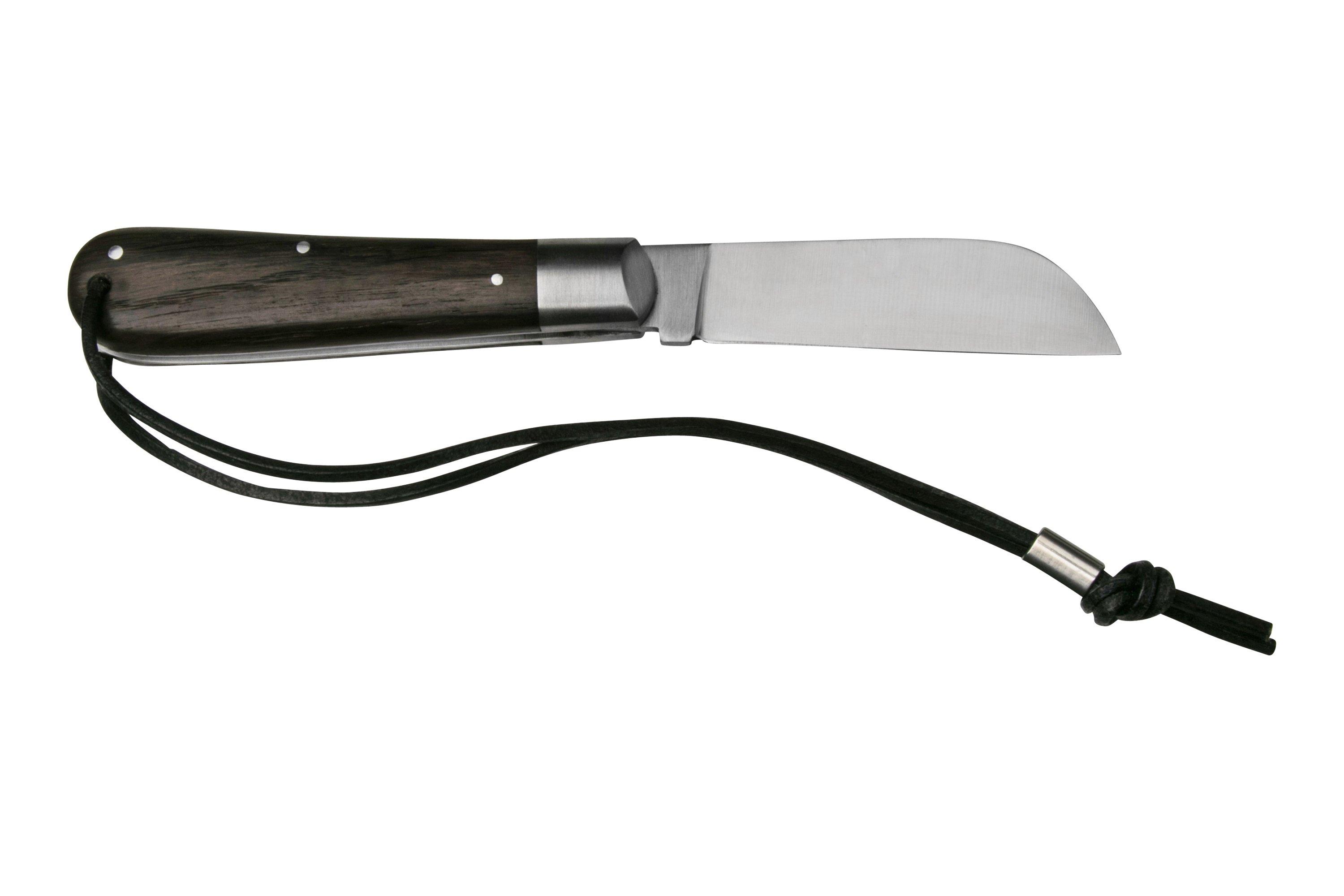 Otter Anchor Knife 172 LB Large Carbon, Smoked Oak, Stainless Anchor