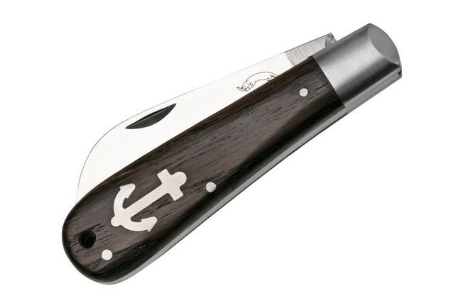 Otter Anchor Knife 172 mL Large Carbon, Smoked Oak, Stainless Anchor, pocket  knife