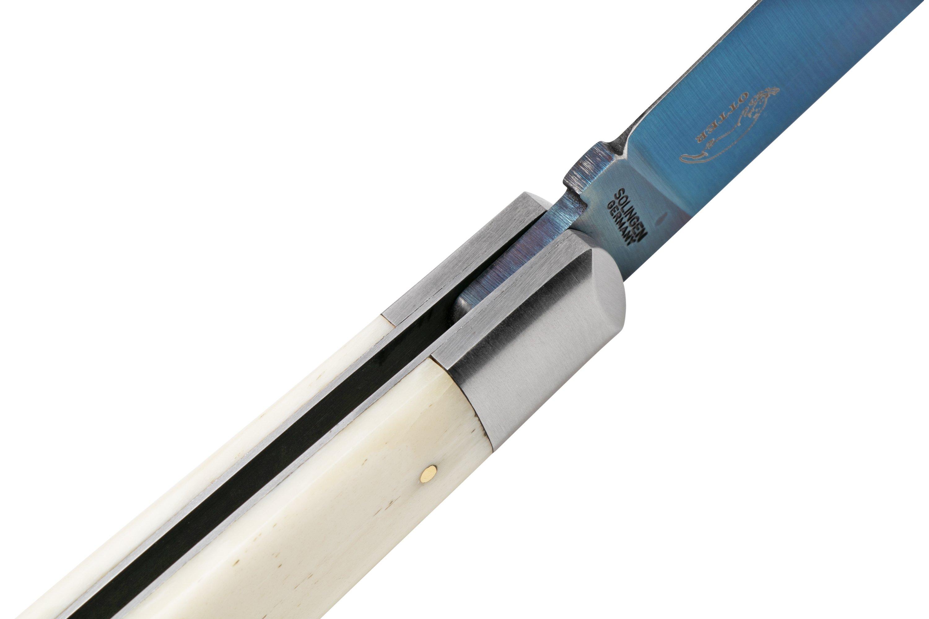 Otter Anchor Knife 173 KN m.L Large Blue Carbon, Bone, Brass Anchor ...