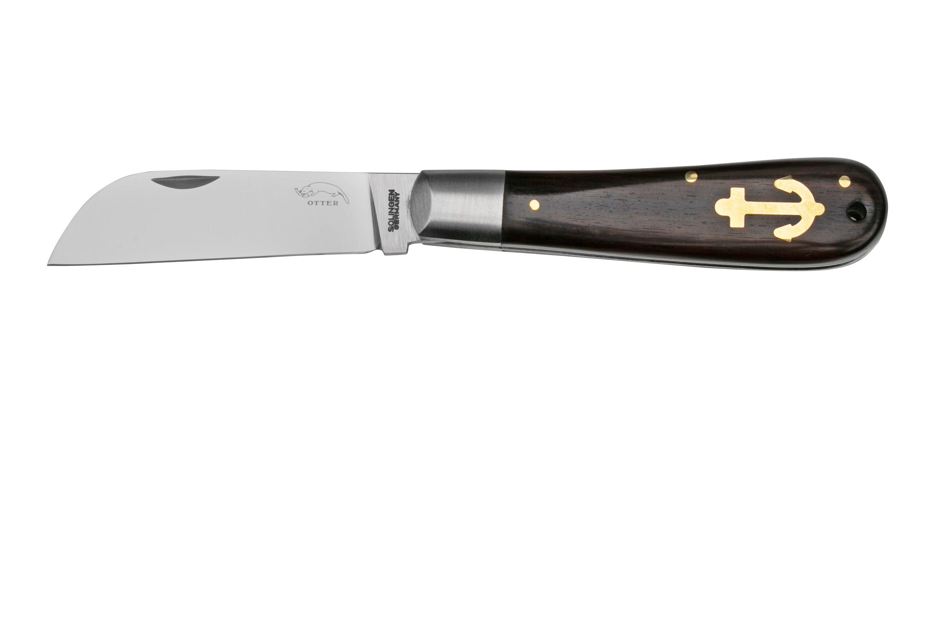 Otter Anchor Knife 173 m.L. Large Carbon, Grenadilla, Brass Anchor