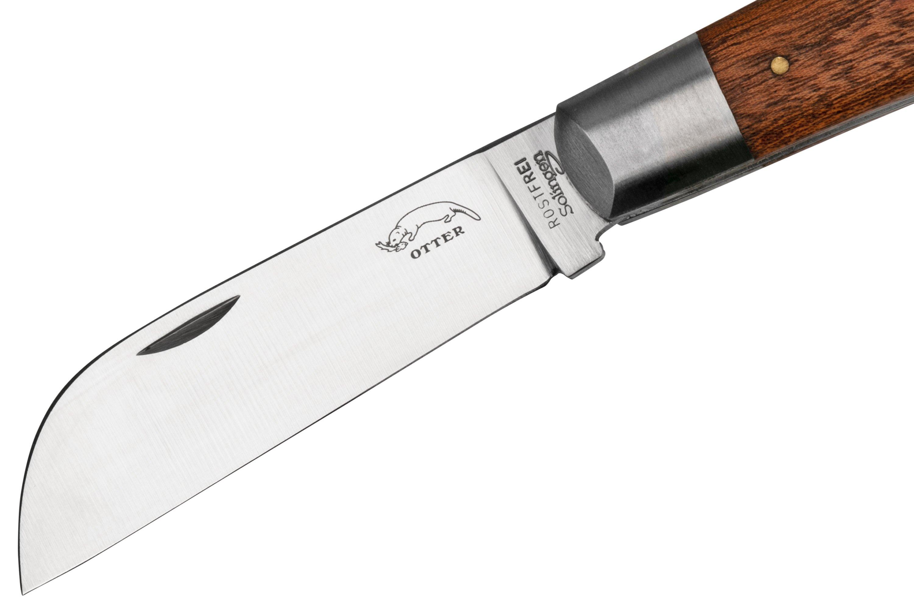 Otter Anchor Knife 173 R Large Stainless, Sapeli, Brass Anchor, zakmes ...