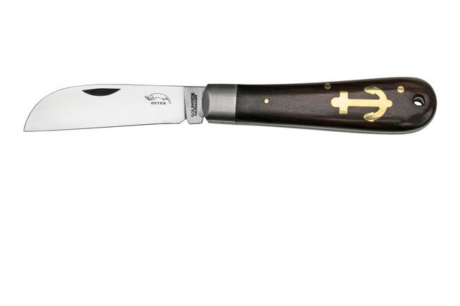 Otter Anchor Knife 174 R ML Small Stainless, Grenadilla Brass Anchor,  pocket knife