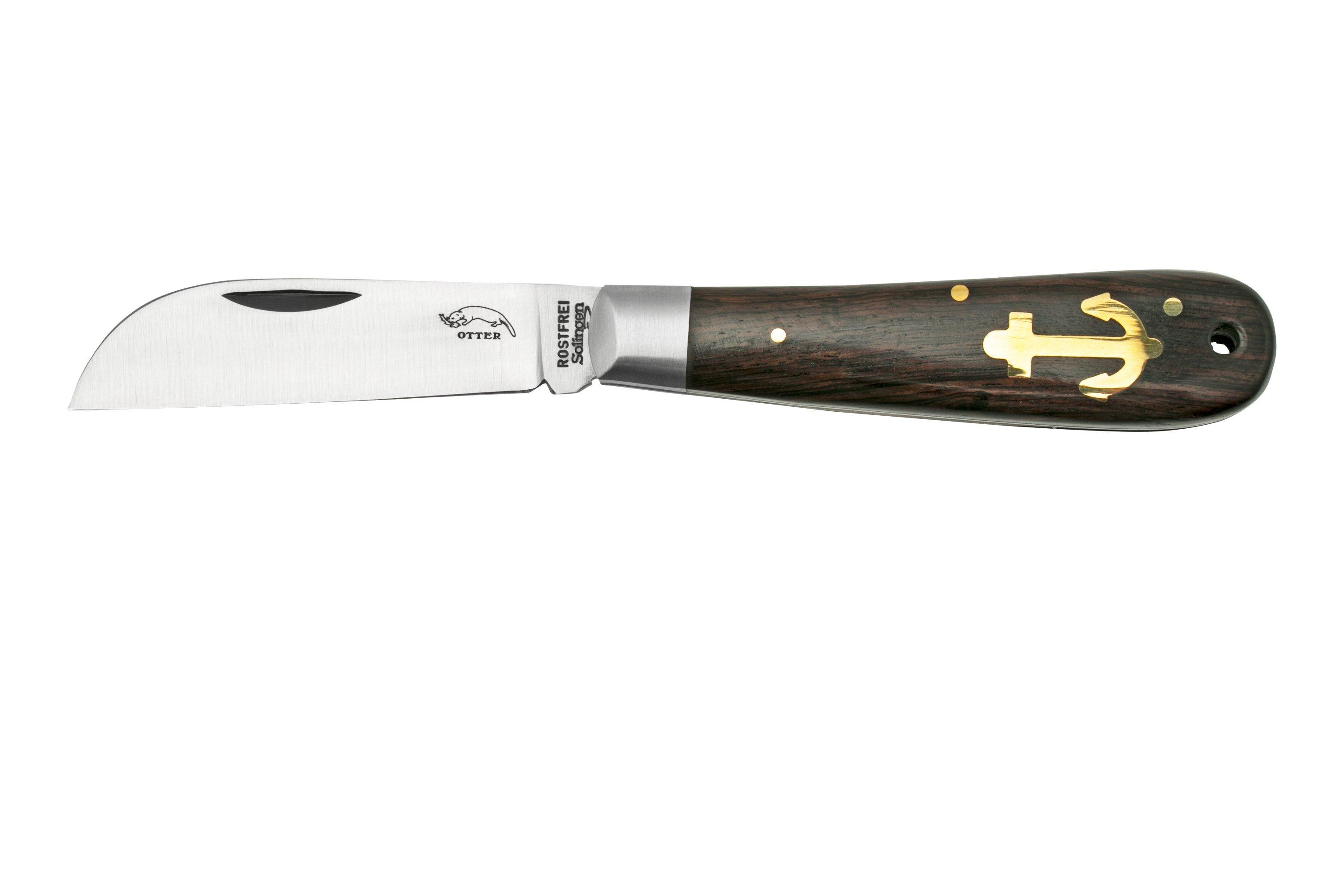 Otter Anchor Knife 174 R ML Small Stainless, Grenadilla Brass