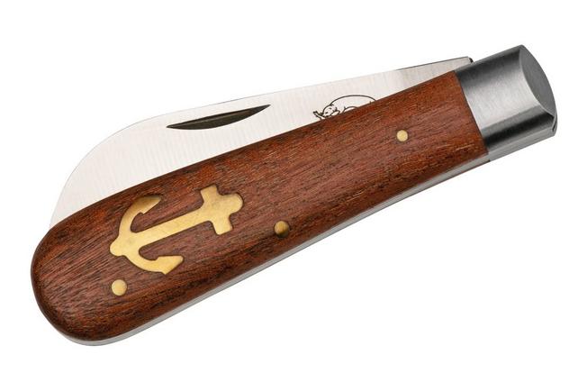 Otter Anchor Knife 173 R Small Stainless, Sapeli, Brass Anchor, pocket  knife