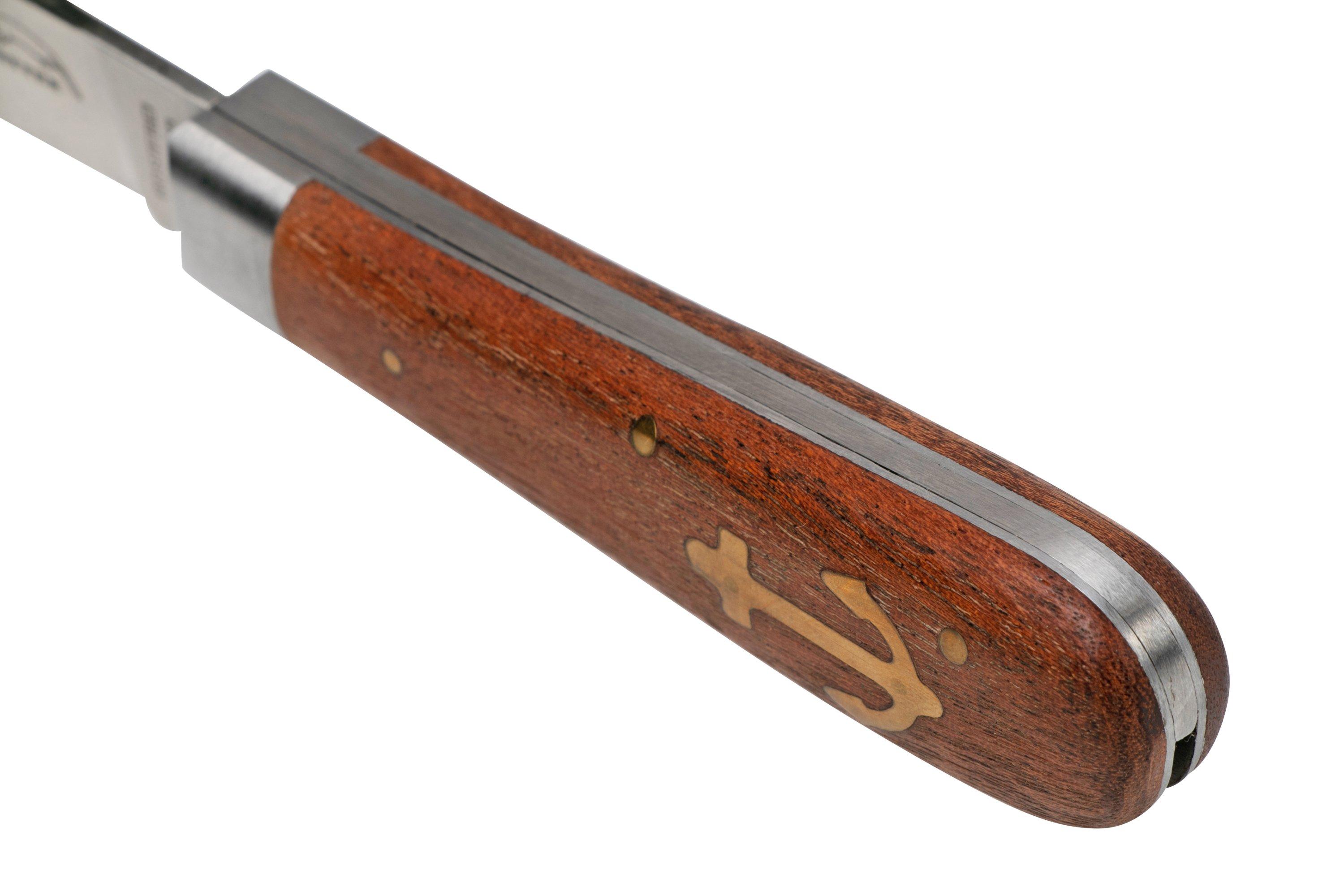 Otter Anchor Knife 173 R Small Stainless, Sapeli, Brass Anchor, pocket
