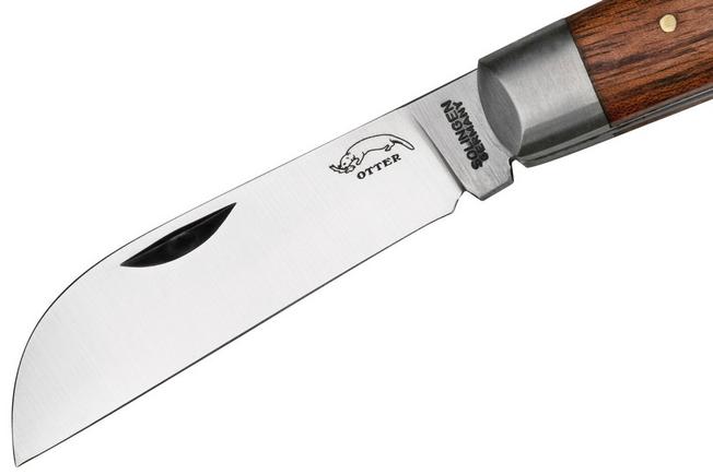 OTTER-Messer Large Classic Pocket Knife Sapeli Wood Folding Carbon Ste –  Atlantic Knife Company