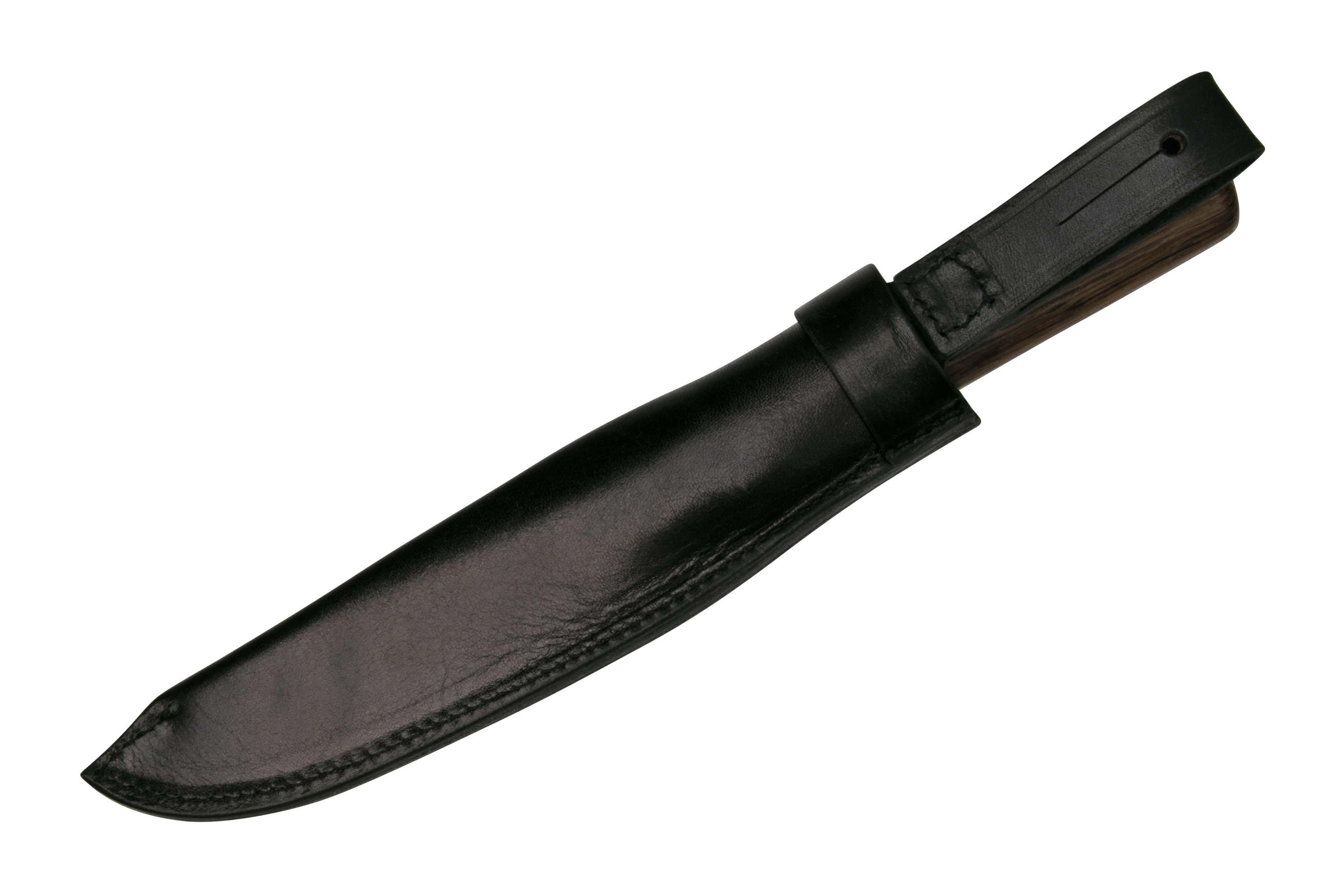 Otter Sailor and Boat Knife 901R, Stainless, Smoked Oak, Leather Sheath