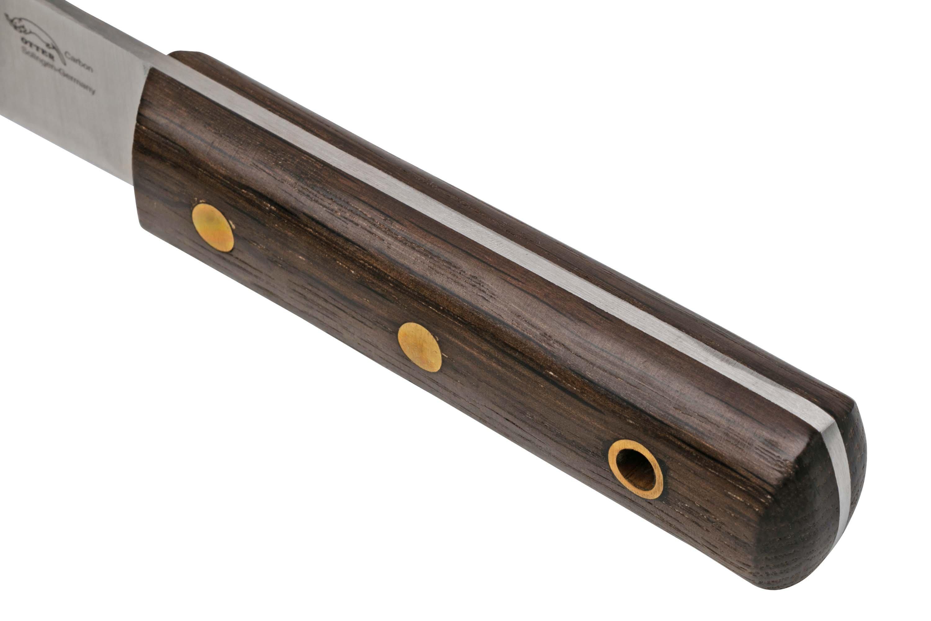 Otter Sailor and Boat Knife 901, Carbon, Smoked Oak, Leather Sheath