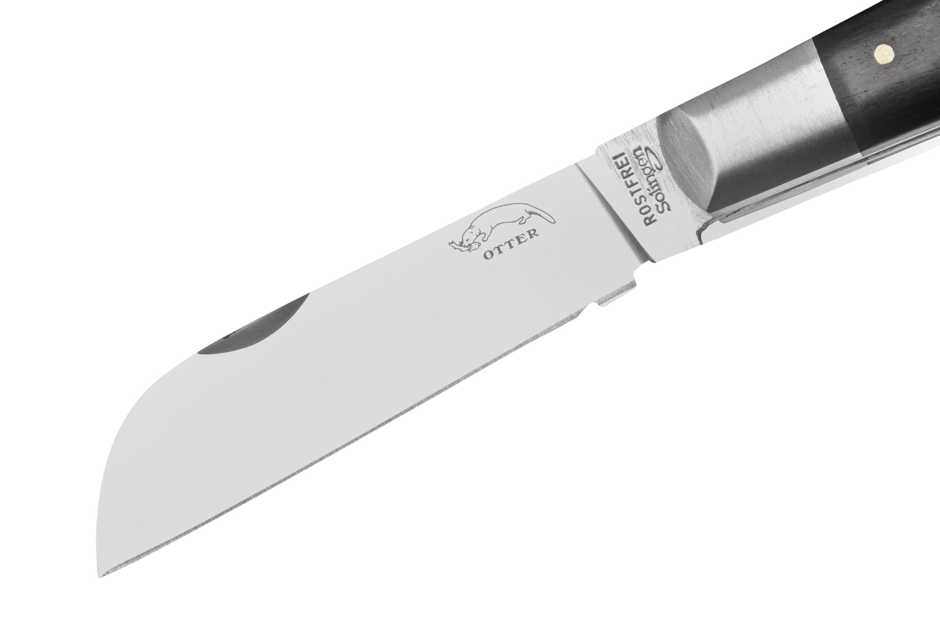 Otter Anchor Knife SET 173 Large Stainless, Grenadilla, Brass Anchor,  Leather Strap, pocket knife