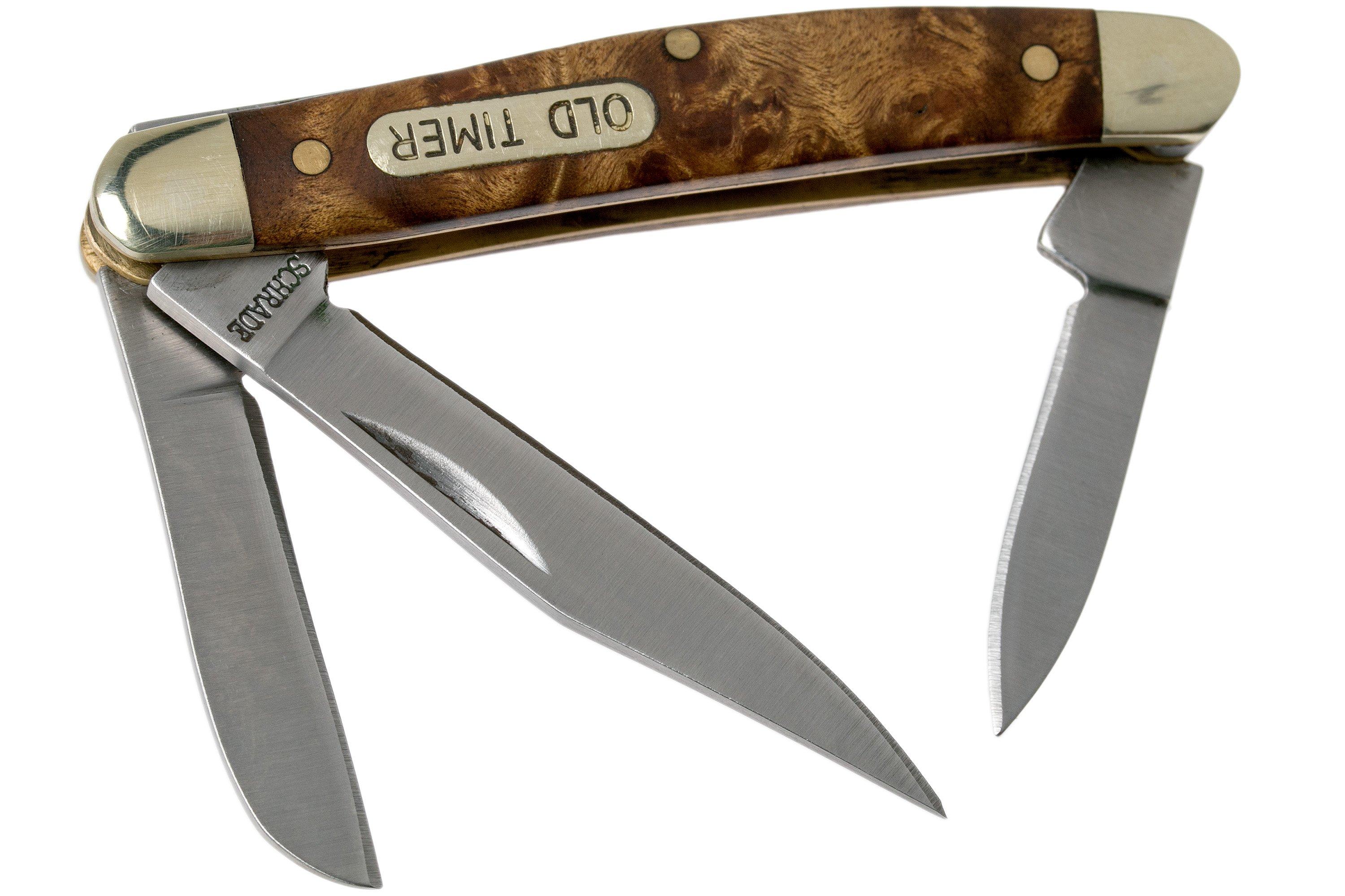 Schrade Old Timer 108OTW Pocket Knife with Wood Handle 3 Blades