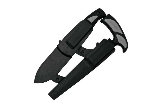 Schrade Exertion Gut Hook Knife 1159308, black fixed knife