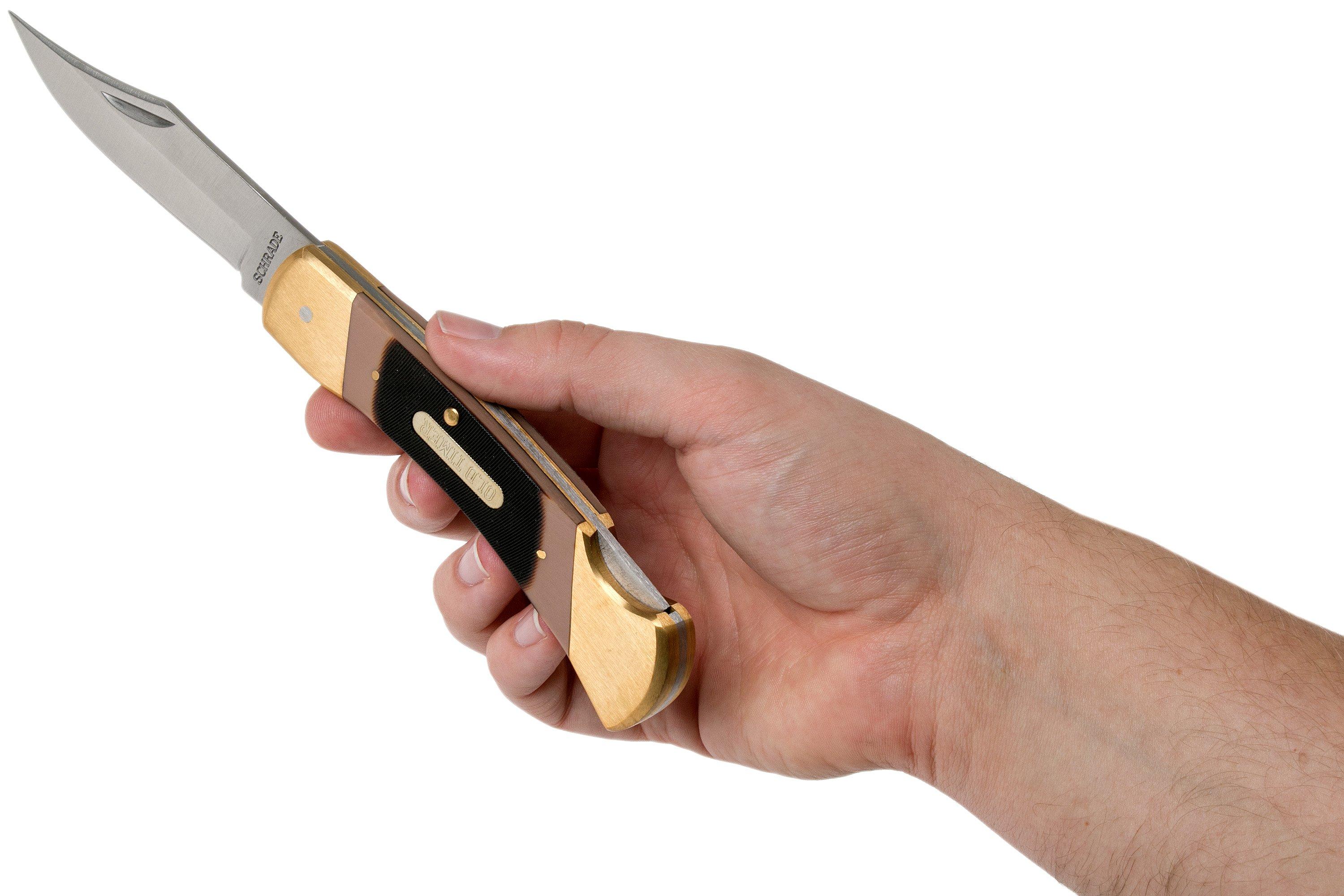 Old Timer Cave Bear 7OT pocket knife, with leather sheath