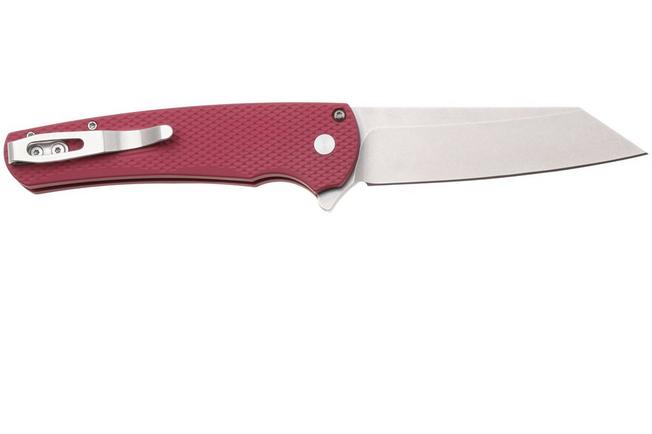 Afbeelding voor Pro-Tech Malibu 5405-LTD-RED, Stonewashed CPM MagnaCut, Reverse Tanto, Polished Clip, Red Textured Aluminium, zakmes
