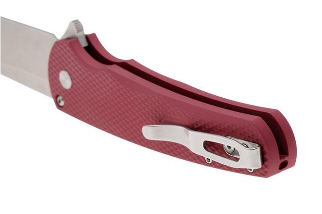 Afbeelding voor Pro-Tech Malibu 5405-LTD-RED, Stonewashed CPM MagnaCut, Reverse Tanto, Polished Clip, Red Textured Aluminium, zakmes