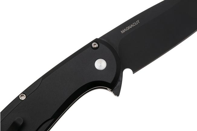 Obraz dla Nóż składany Pro-Tech Cambria 2 CF2103-LTD-TC-BLUE, DLC CPM MagnaCut, Black 6061 Aluminum Techno Carbo Blue Inlay, Black Lip Pearl Button