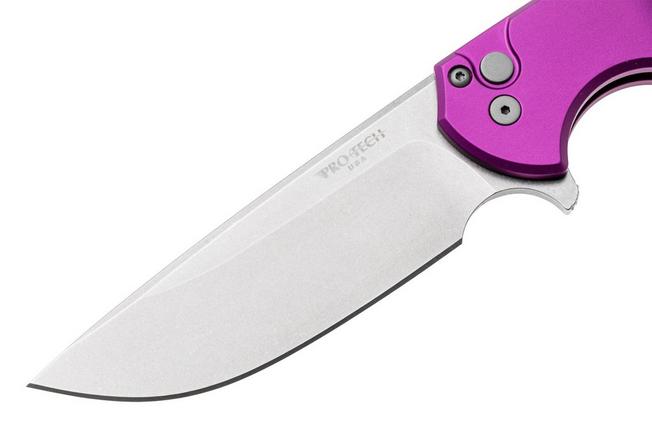 Afbeelding voor Pro-Tech Mordax MX101, Stonewashed CPM MagnaCut, Solid Purple Aluminum zakmes