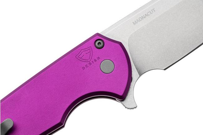 Afbeelding voor Pro-Tech Mordax MX101, Stonewashed CPM MagnaCut, Solid Purple Aluminum zakmes