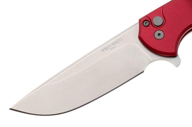 Afbeelding voor Pro-Tech Mordax MX101-RED-20CV, Stonewashed 20CV, Solid Red Aluminum, zakmes