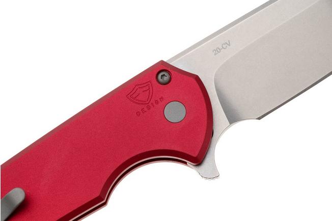 Afbeelding voor Pro-Tech Mordax MX101-RED-20CV, Stonewashed 20CV, Solid Red Aluminum, zakmes