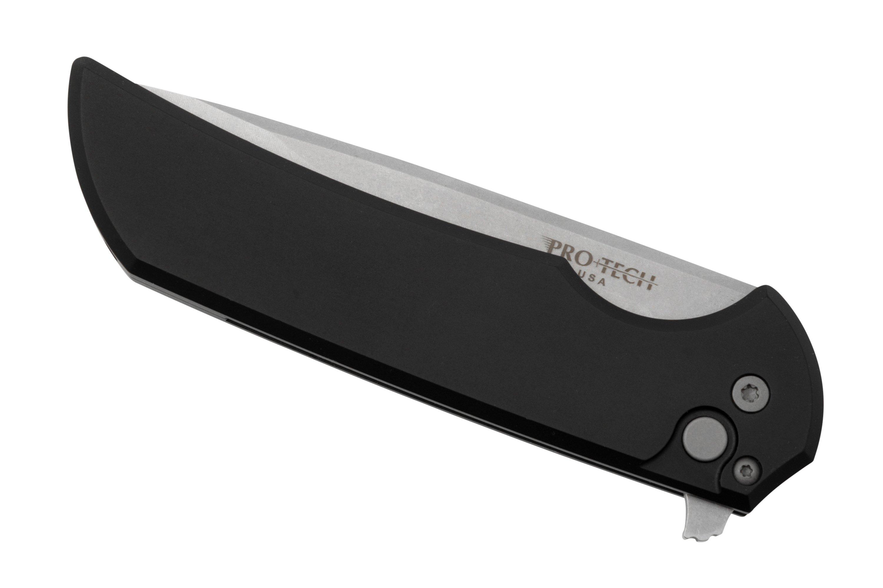 Pro-Tech Mordax MX101 Solid Black Handle, Stonewash Magnacut, pocket knife