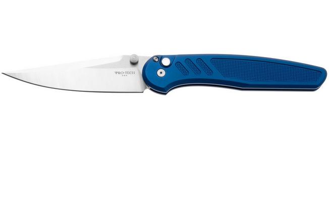 Afbeelding voor Pro-Tech Avalon Peace Neighbor Design PN1101-LTD-BLUE Satin MagnaCut, Knurled Blue Aluminium, zakmes, Shawn Ashmore design