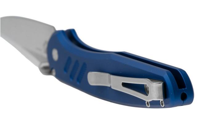Afbeelding voor Pro-Tech Avalon Peace Neighbor Design PN1101-LTD-BLUE Satin MagnaCut, Knurled Blue Aluminium, zakmes, Shawn Ashmore design