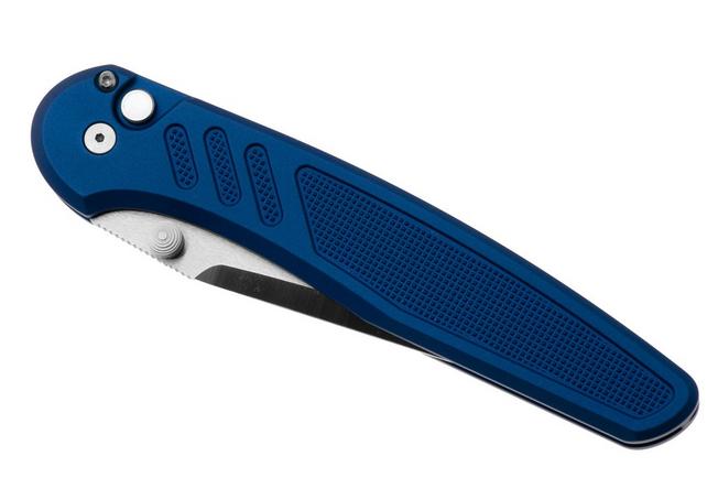 Afbeelding voor Pro-Tech Avalon Peace Neighbor Design PN1101-LTD-BLUE Satin MagnaCut, Knurled Blue Aluminium, zakmes, Shawn Ashmore design