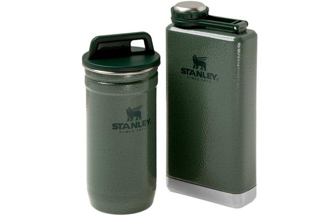 Stanley Flask & Shot glass set Hammertone Green 10-01883-034