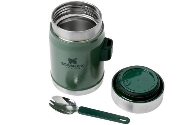 Vacuum-insulated food jar, stainless steel, with cutlery, 400 ml