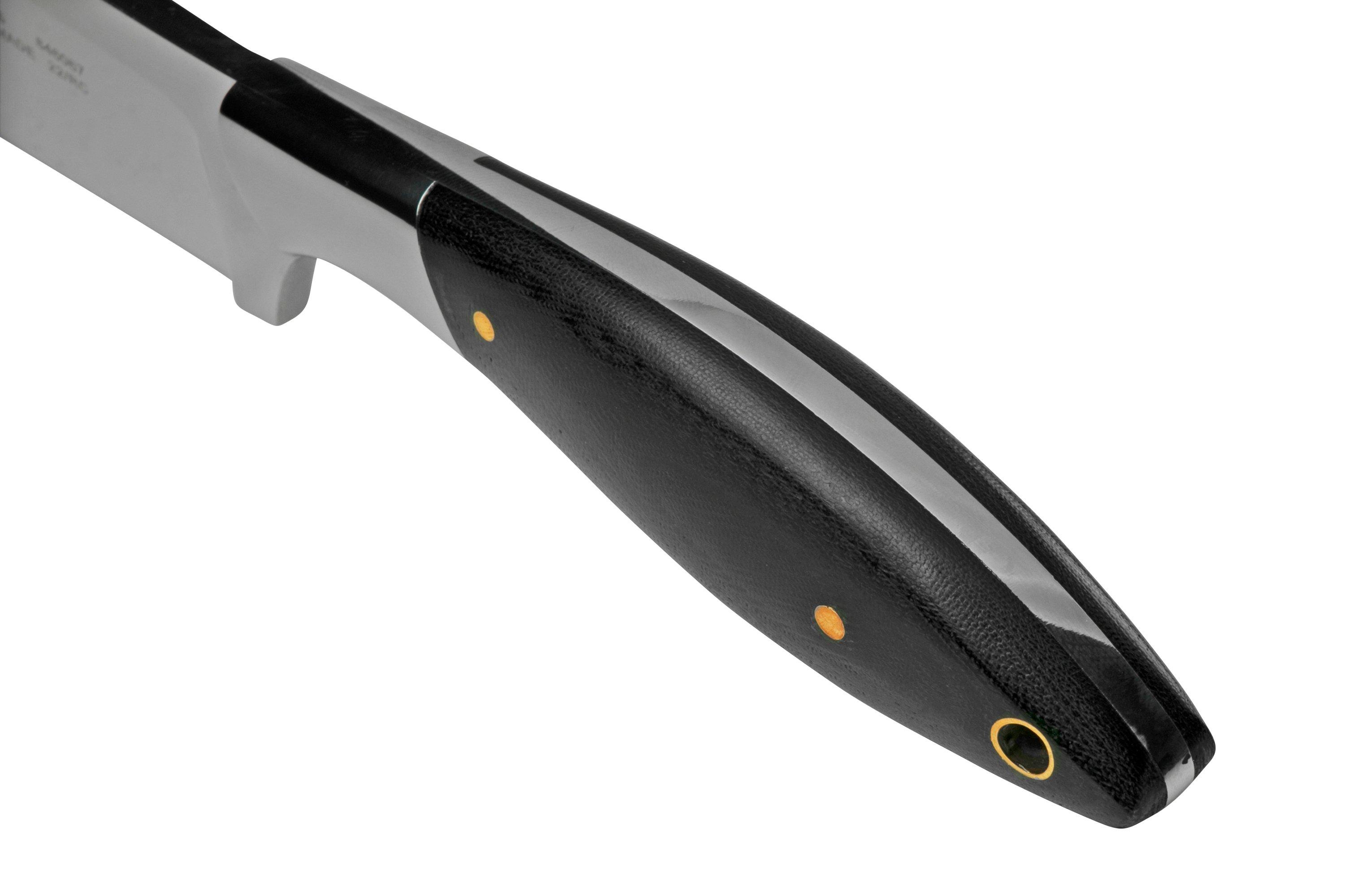 Couteau De Poche Droit, Acier Inox, Manche Bois, étui Cuir PU, Neuf