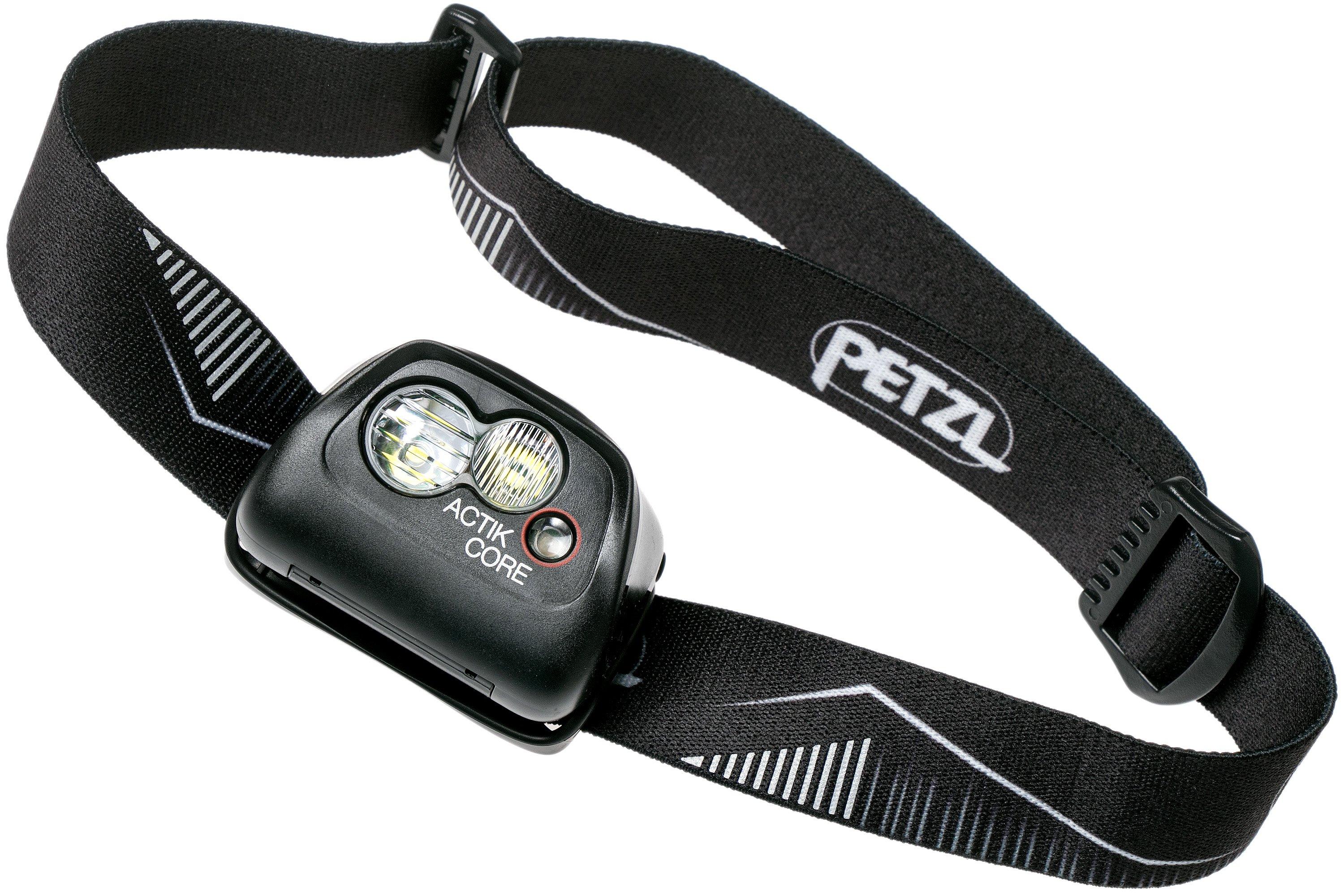 Petzl Lampe frontale actik Core e099ga00 Noir avec batterie et câble de charge 450 LM L 