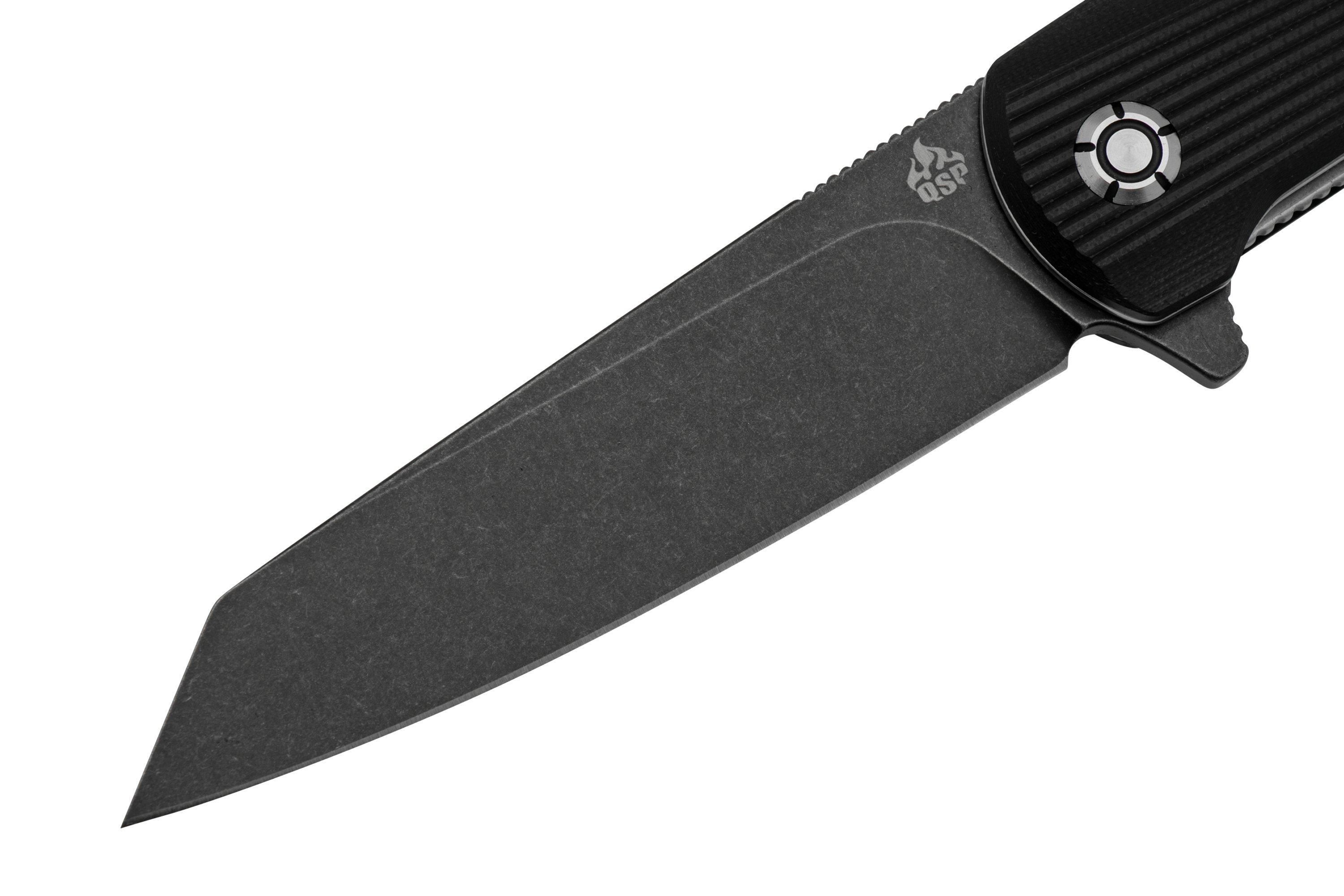 QSP Knife Phoenix QS108-C2, Blackwashed D2, Black G10, Taschenmesser ...