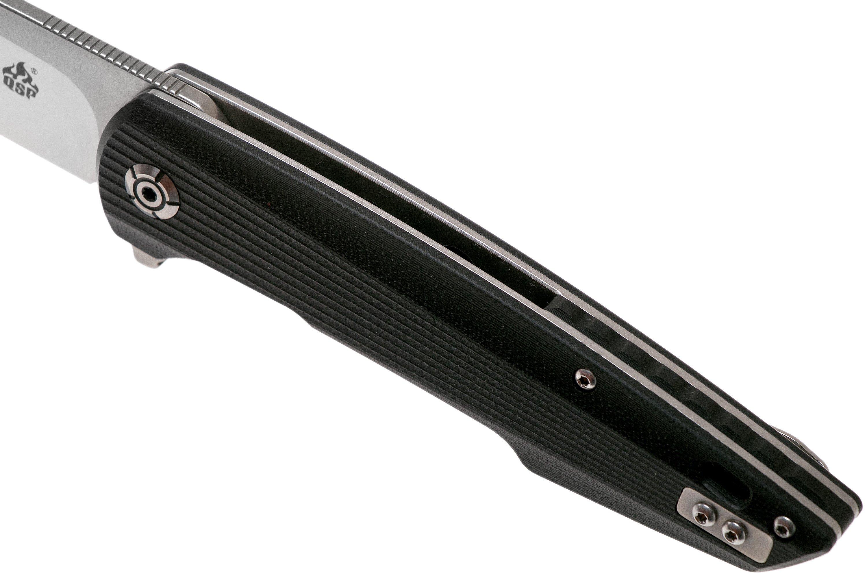 QSP Knife Sthenia QS101-A Black G10 couteau de poche
