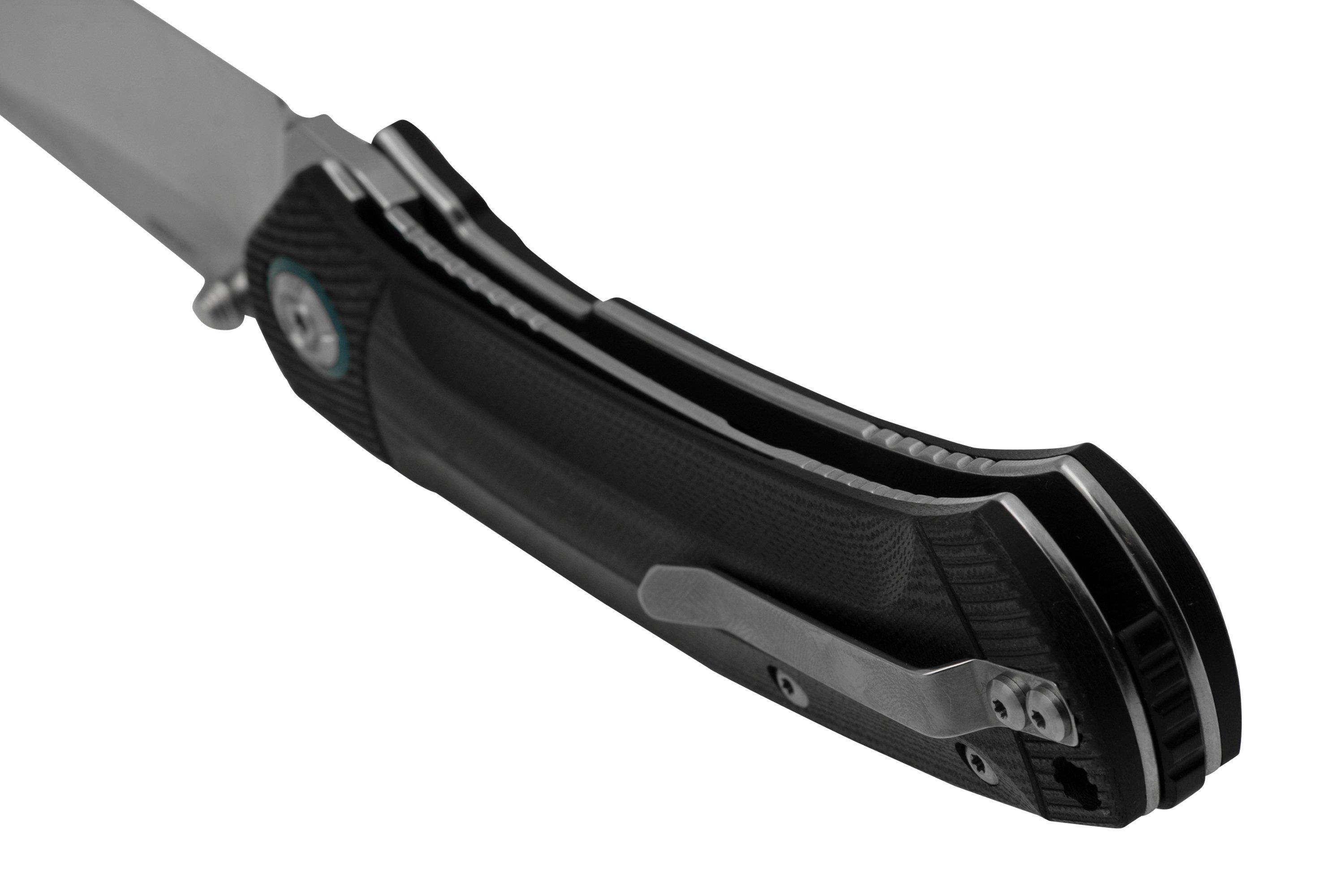 QSP Knife Copperhead QS109A1, Stonewashed Satin, Black G10, zakmes