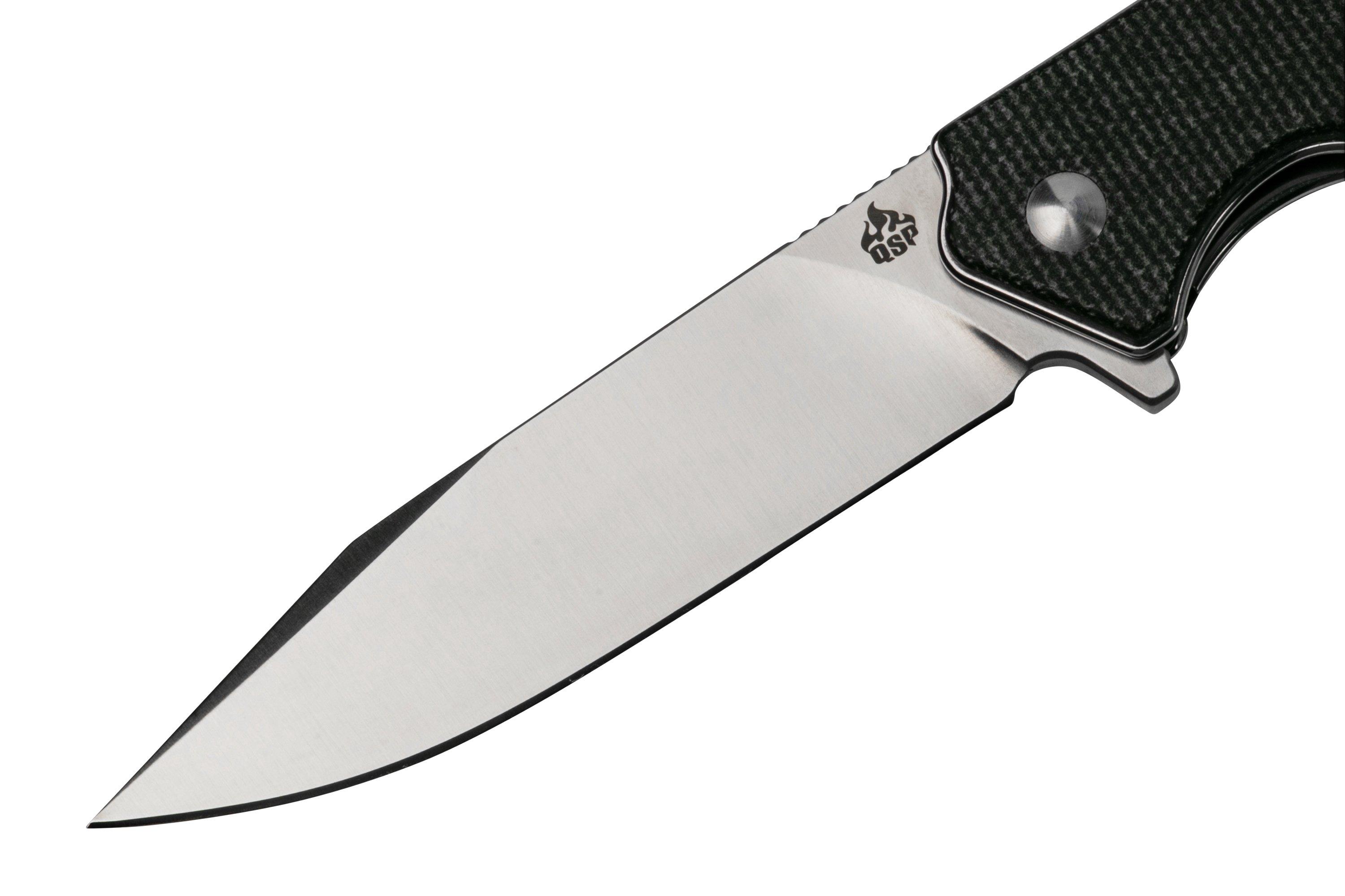 QSP Knife Mamba V2 QS111G1 Satin, Black Micarta pocket knife