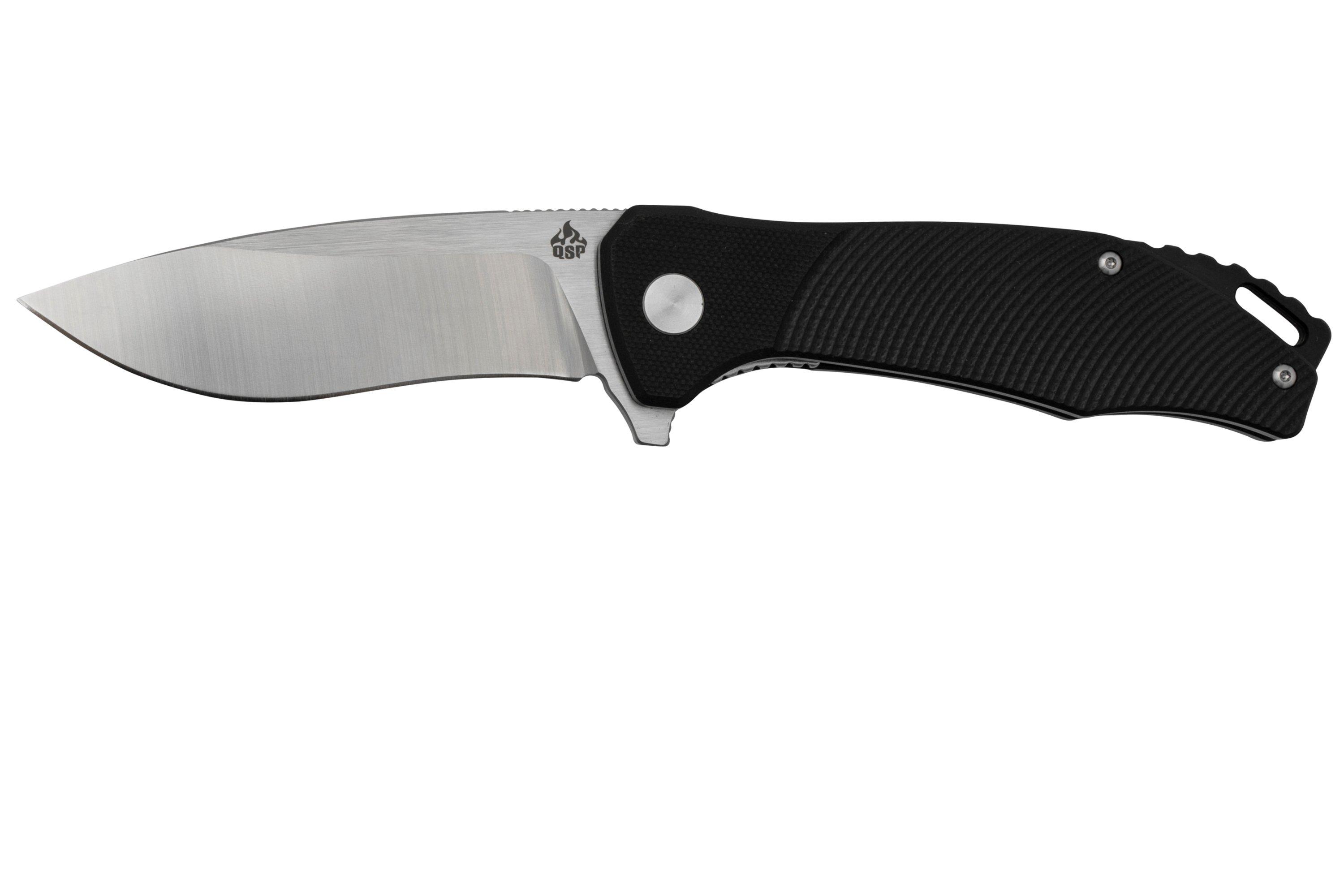 QSP Knife Raven QS122-C1 Black G10, Satin, pocket knife ...