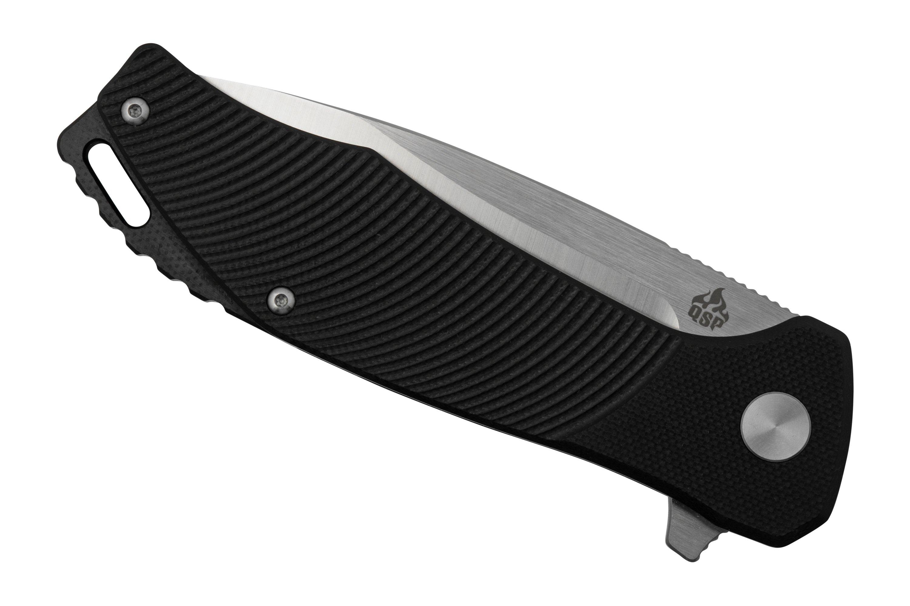 QSP Knife Raven QS122-C1 Black G10, Satin, pocket knife ...