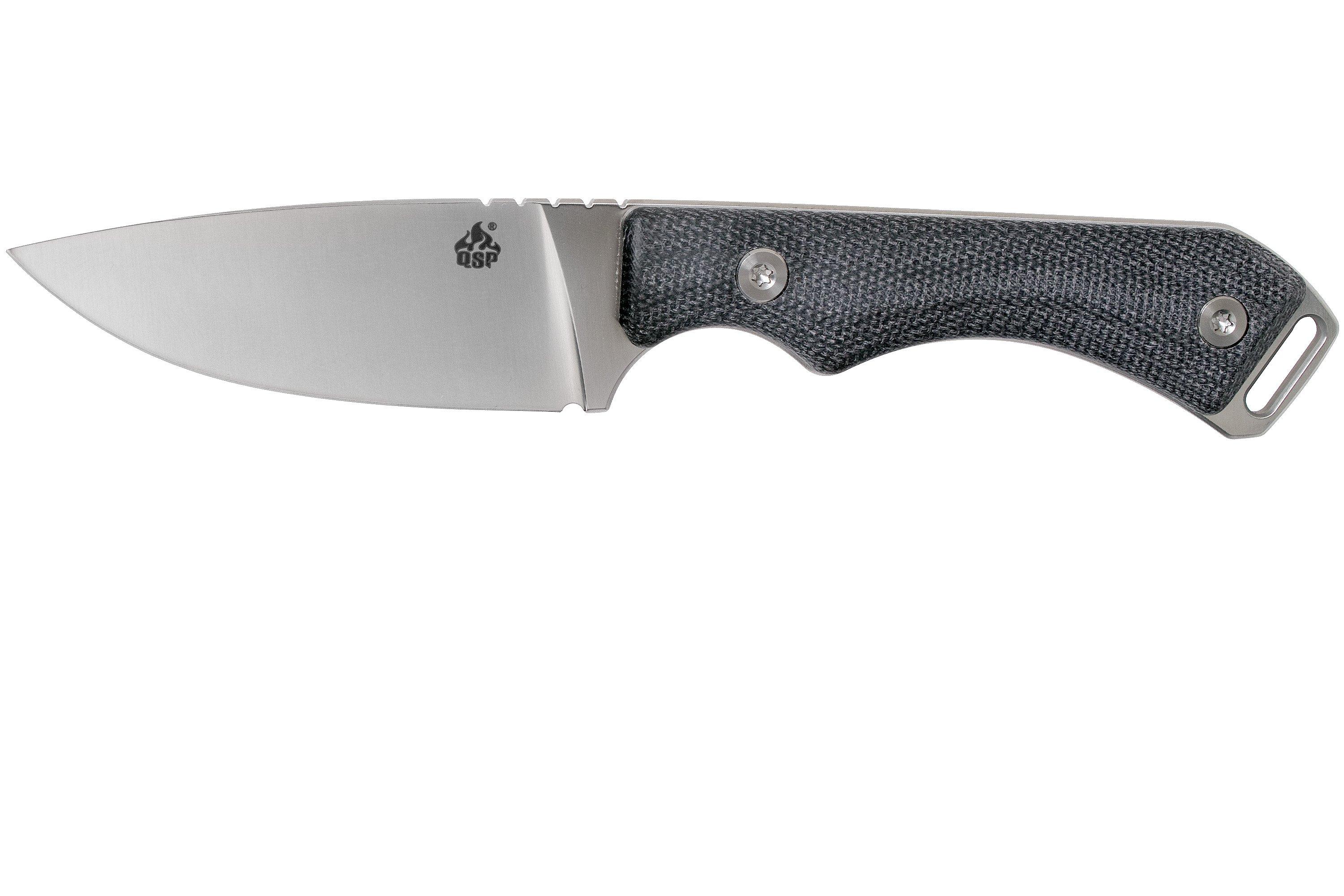 QSP Knife Workaholic QS124-B SK03 Black Micarta fixed knife ...