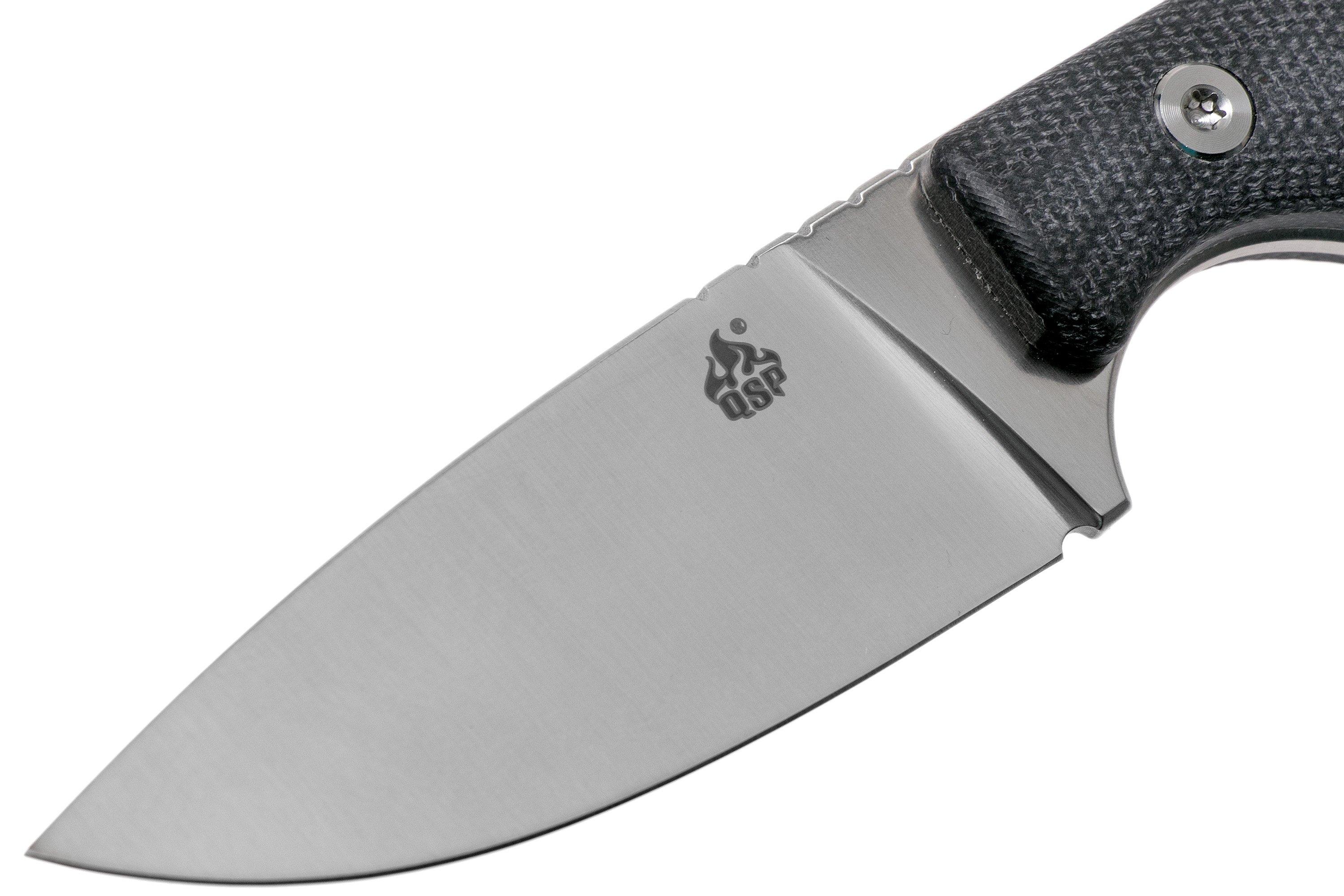 QSP Knife Workaholic QS124-B SK03 Black Micarta fixed knife ...