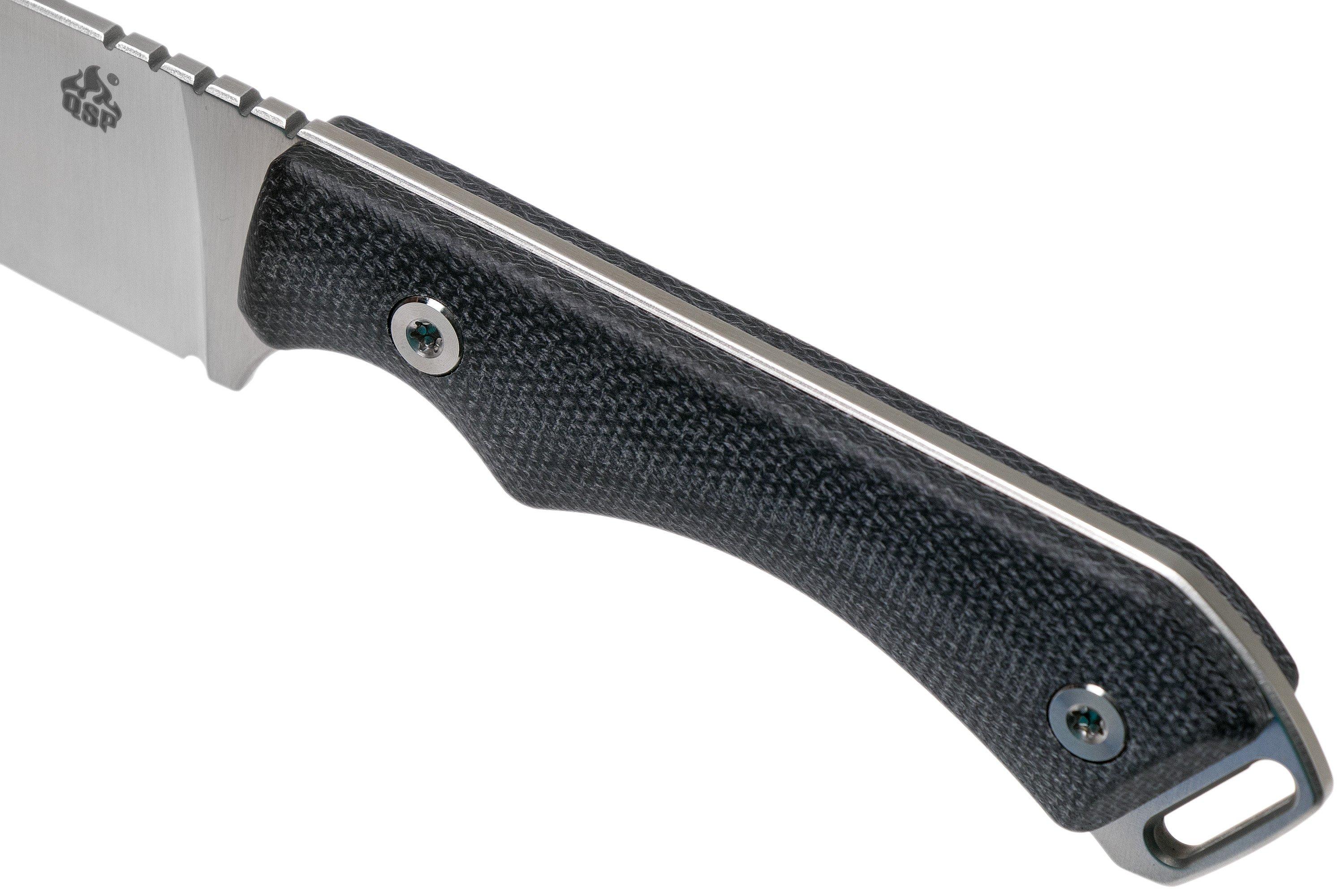 QSP Knife Workaholic QS124-B SK03 Black Micarta fixed knife ...