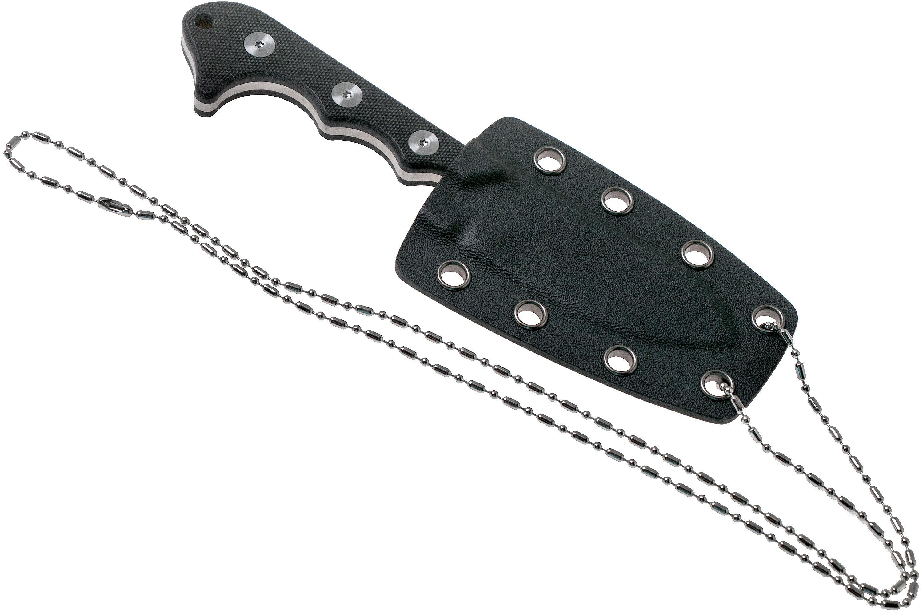 QSP Knife Neckmuk QS125A Black G10 neck knife Advantageously