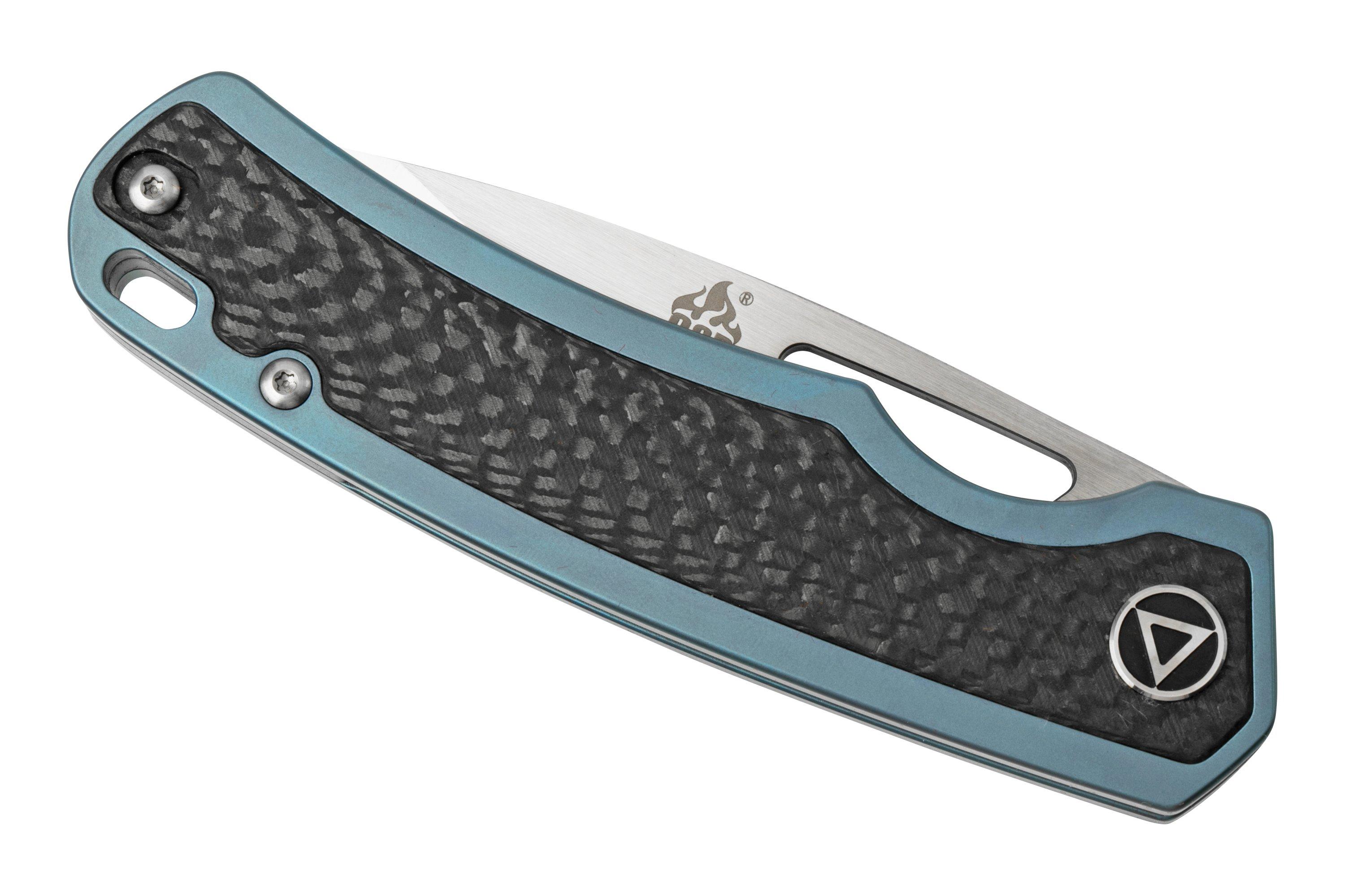 QSP Knife Puffin Blue QS127-C Titanium Carbon fibre navalha | Compras ...