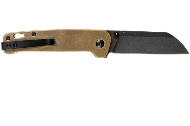 QSP Penguin Liner Lock Pocket Knife D2 Blade Brass Handle – QSP KNIFE