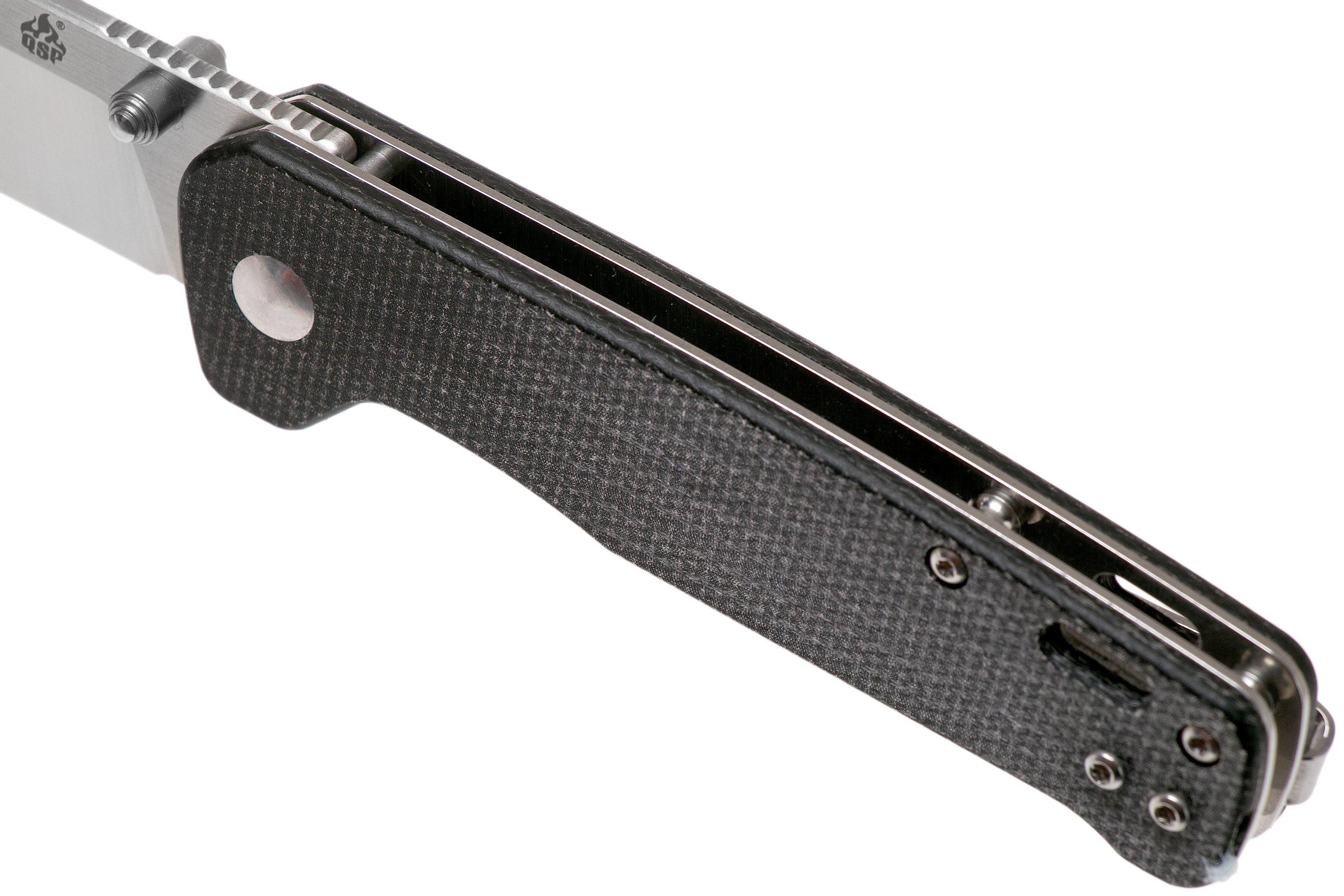 QSP Knife Penguin QS130I Black Micarta, pocket knife Advantageously