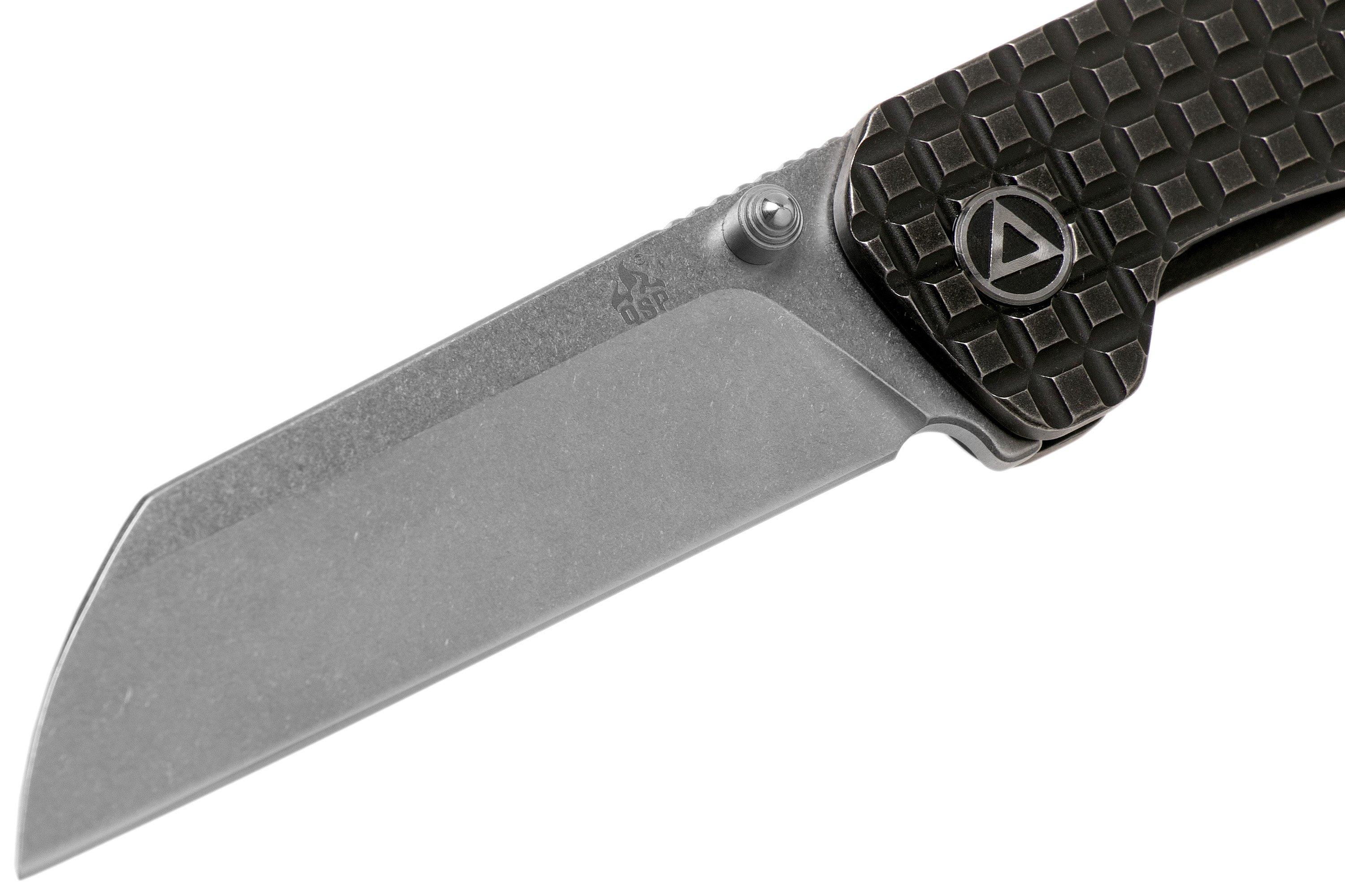 QSP Knife Penguin QS130NFRG Textured Titanium, Satin 154CM pocket