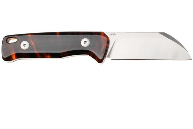 Afbeelding voor QSP Knife Baby Penguin QS130BP-B1 Stonewashed Satin 14C28N Tortoise Shell Acrylic, vaststaand mes